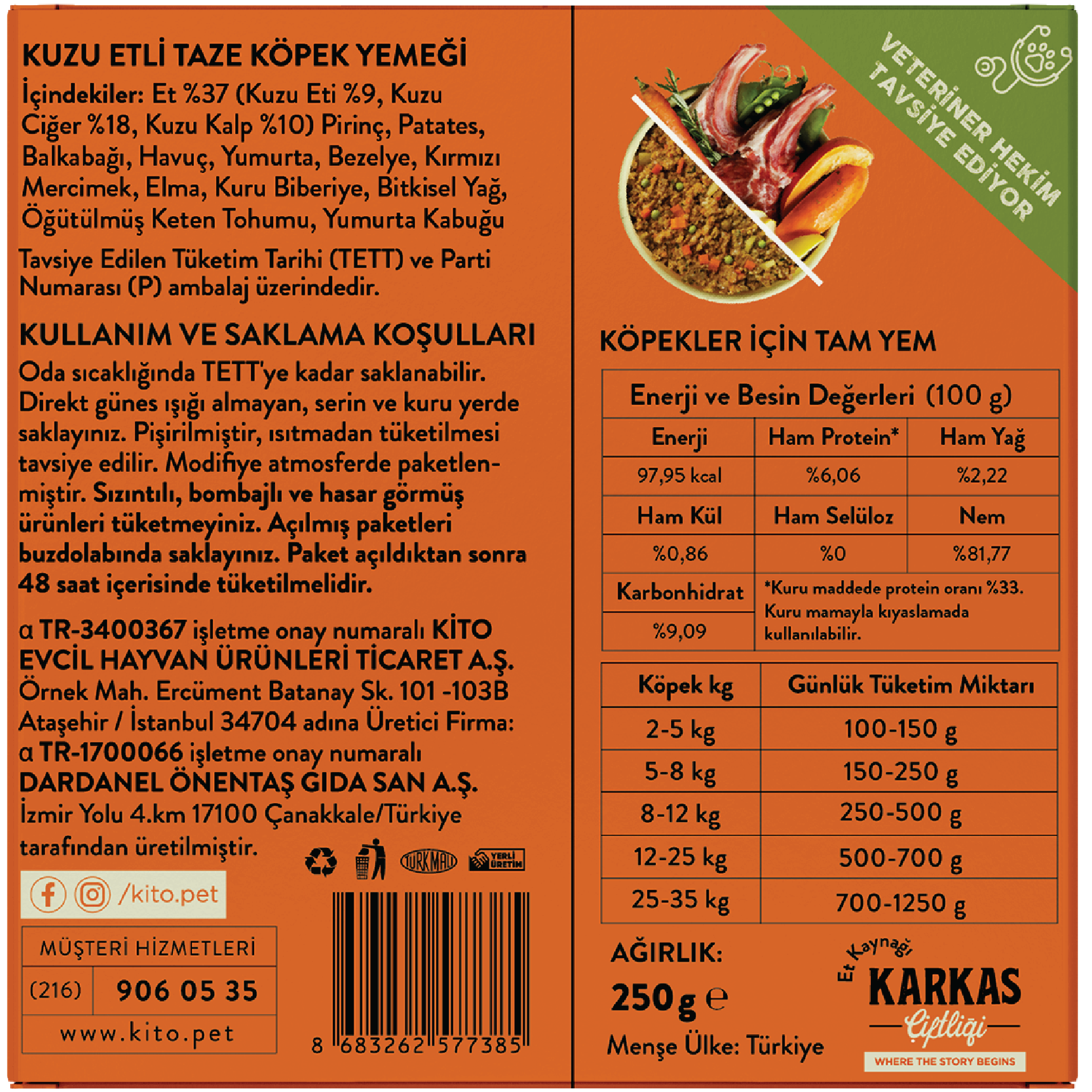 Kuzu Etli Köpek Yemeği