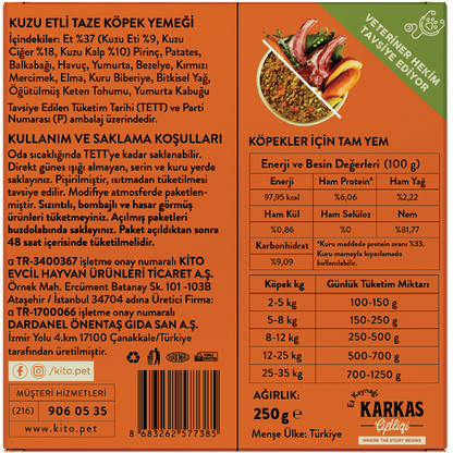 Kuzu Etli Köpek Yemeği