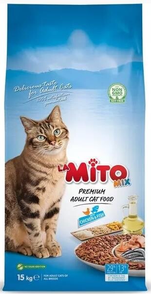 Lamito Mix Adult Cat Tavuklu Ve Balıklı Renkli Taneli Yetişkin Kedi Maması 15 KG  | SRC: Barcode: 8694686405840