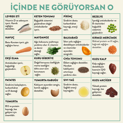 Levrek Etli Köpek Yemeği İçindekiler