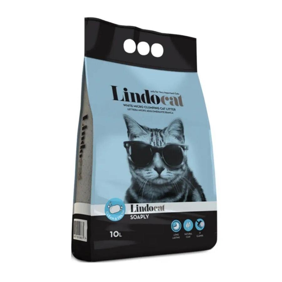 Lindocat Marsilya Sabun Kokulu Topaklanan İnce Taneli Bentonit Kedi Kumu 10 LT  | SRC: Barcode: 8006455001083