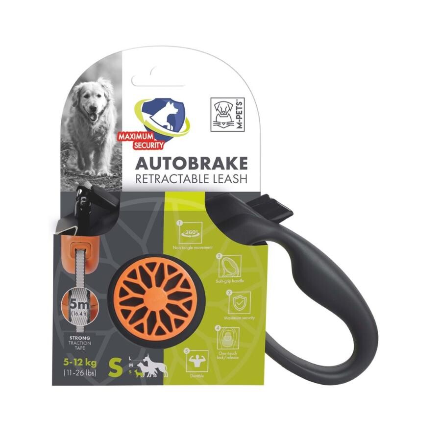 M-pets Autobreake Otomatik Şerit Köpek Gezdirme Tasması 5 MT TURUNCU S  | SRC: Barcode: 6953182741916