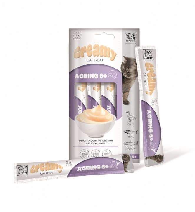 M-pets Creamy Ageing 6 Ördekli Somonlu Ve Tuna Balıklı Kedi Ödülü 4X15 GR  | SRC: Barcode: 6953182759416