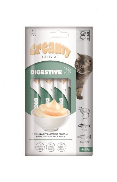 M-pets Creamy Digestive Kuzulu Somonlu Ve Tuna Balıklı Kedi Ödülü 4X15 GR  | SRC: Barcode: 6953182759379