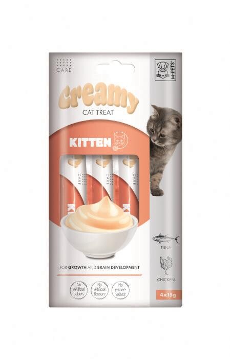 M-pets Creamy Kitten Tavuklu Ve Tuna Balıklı Yavru Kedi Ödülü 4X15 GR  | SRC: Barcode: 6953182759409