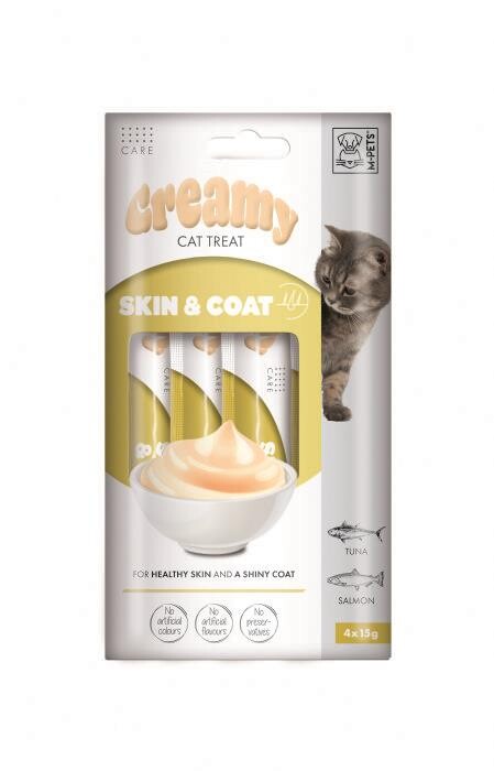M-pets Creamy Skin Coat Somonlu Ve Tuna Balıklı Kedi Ödülü 4X15 GR  | SRC: Barcode: 6953182759386