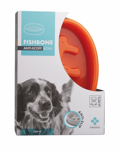 M-pets Fishbone Kedi Ve Köpekler İçin Yavaş Yeme Mama Kabı 27.5X19.7X6 CM TURUNCU  | SRC: Barcode: 6953182710523