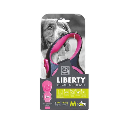 M-pets Liberty Otomatik Şerit Köpek Gezdirme Tasması 5 MT PEMBE M  | SRC: Barcode: 6953182752929