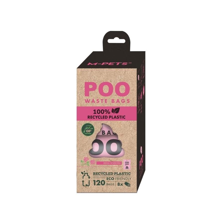 M-pets Poo 100% Recycled Dışkı Poşeti Gül Kokulu 8x15 Yaprak  | SRC: Barcode: 6953182755081