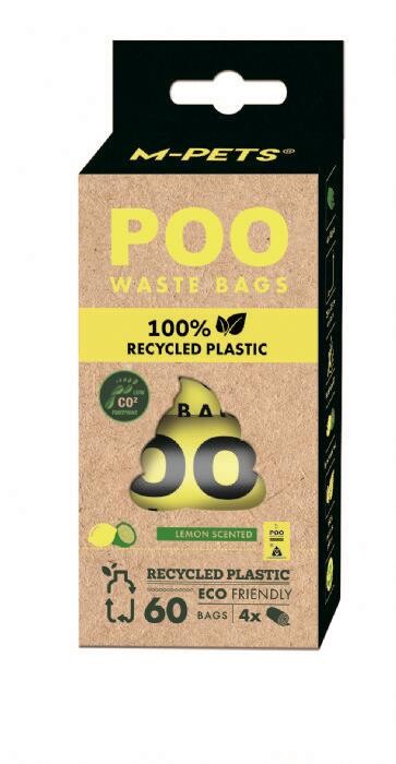 M-pets Poo %100 Recycled Dışkı Poşeti Limon Kokulu 4x15 Yaprak  | SRC: Barcode: 6953182755098