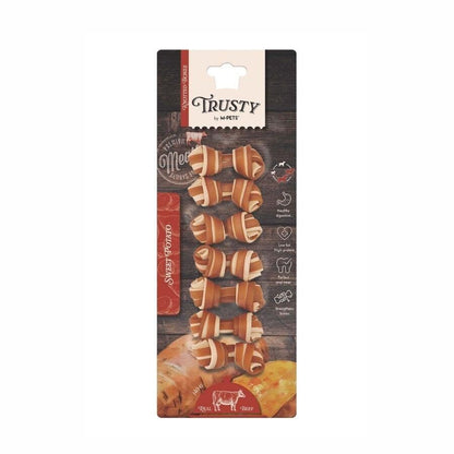 M-pets Trusty Biftekli Ve Tatlı Patatesli Düğüm Köpek Ödül Kemiği 140 GR 6.5 CM 7'LI  | SRC: Barcode: 6953182757085