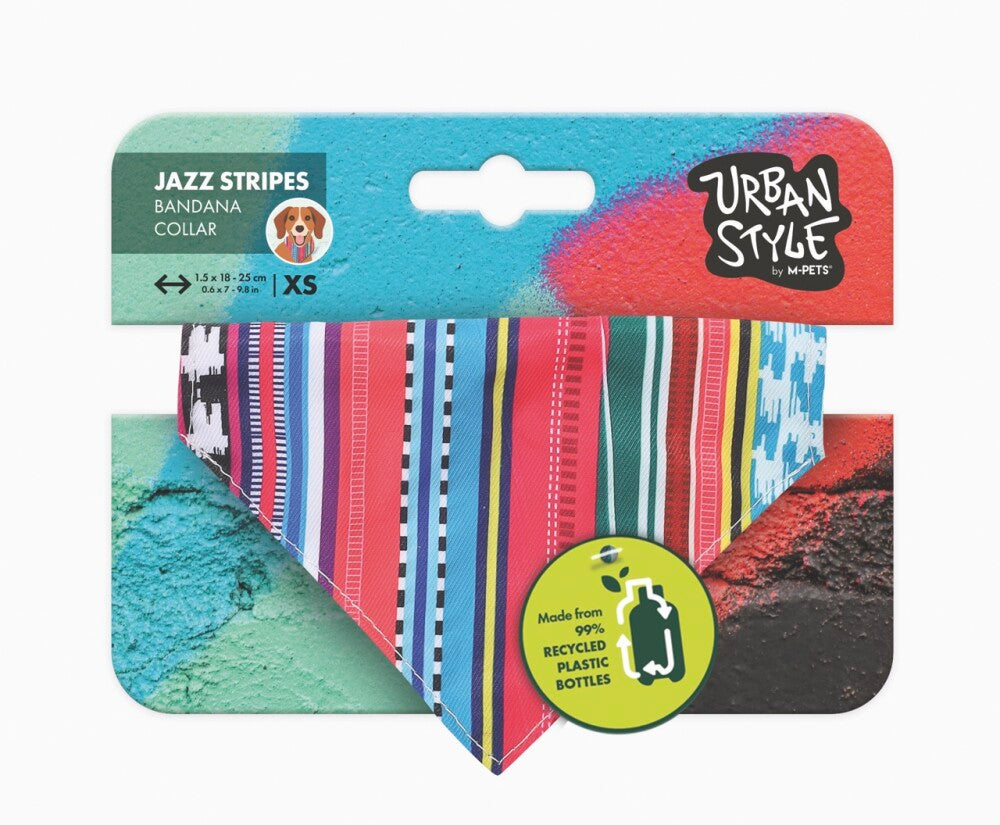 M-pets Urban Style Jazz Stripes Bandanalı Köpek Tasması XS  | SRC: Barcode: 6953182726609