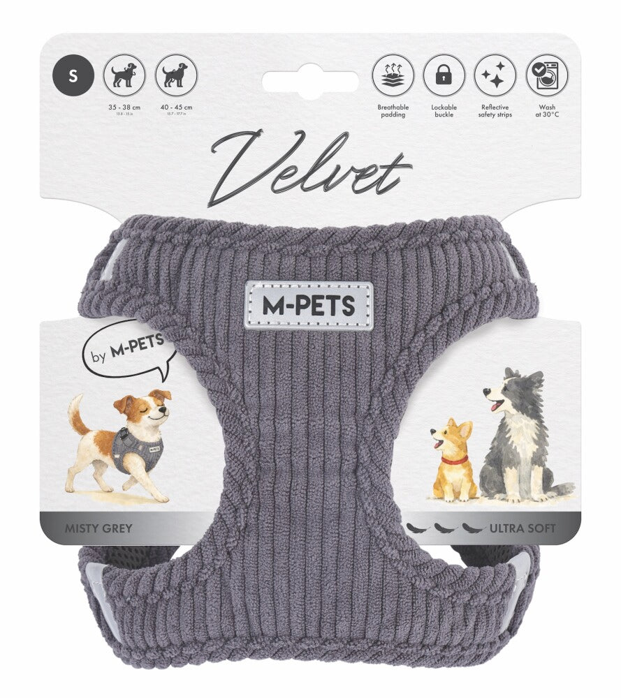 M-pets Velvet Dog Köpek Göğüs Tasması GRI S  | SRC: Barcode: 6953182778622