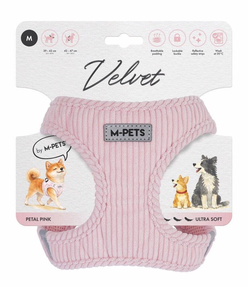 M-pets Velvet Dog Köpek Göğüs Tasması PEMBE M  | SRC: Barcode: 6953182778639