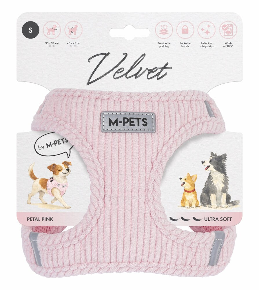 M-pets Velvet Dog Köpek Göğüs Tasması PEMBE S  | SRC: Barcode: 6953182777786
