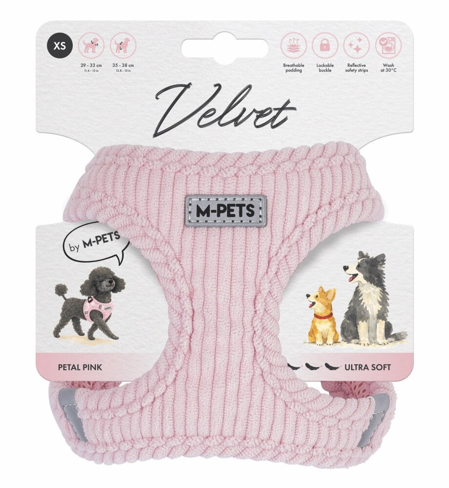 M-pets Velvet Dog Köpek Göğüs Tasması PEMBE XS  | SRC: Barcode: 6953182777755