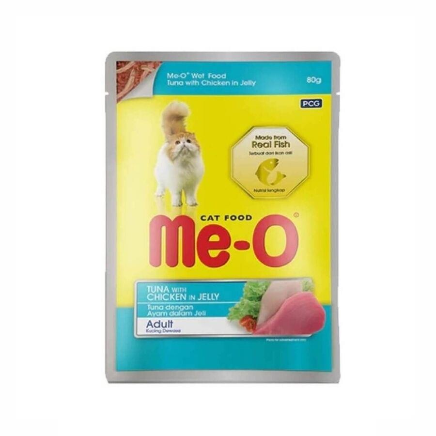 Me-o Pouch Jelly Ton Balıklı Ve Tavuklu Yetişkin Kedi Konservesi 80 GR  | SRC: Barcode: 8850477019768