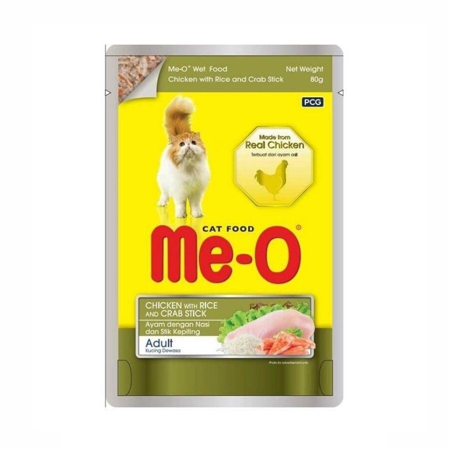 Me-o Pouch Tavuk. Pirinç Ve Yengeçli Yetişkin Kedi Konservesi 80 GR  | SRC: Barcode: 8850477027800