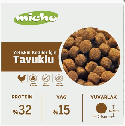 Micho Tavuklu Hamsili Yetişkin Kedi Maması 1.5 KG  | SRC: Barcode: 8694686406427