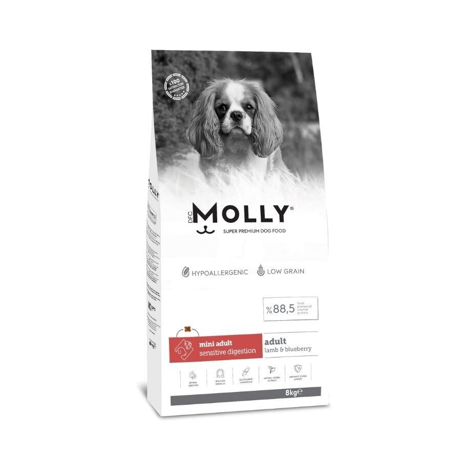 Molly Düşük Tahıllı Hypoallergenic Kuzulu Ve Yaban Mersinli Küçük Irk Yetişkin Köpek Maması 8 KG  | SRC: Barcode: 8680542870983
