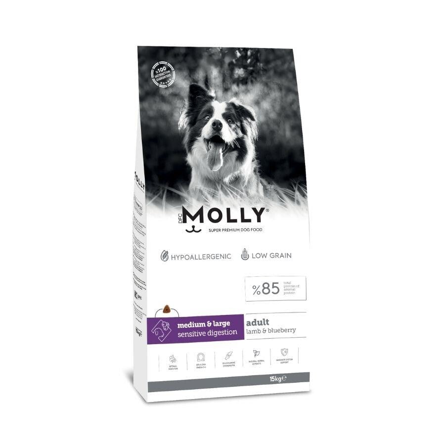 Molly Düşük Tahıllı Hypoallergenic Kuzulu Ve Yaban Mersinli Orta Ve Büyük Irk Yetişkin Köpek Maması 15 KG  | SRC: Barcode: 8680542870853