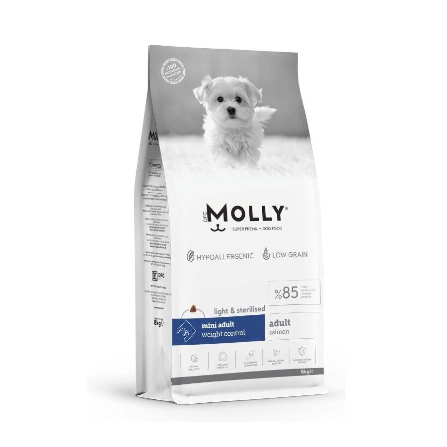 Molly Düşük Tahıllı Hypoallergenic Somonlu Küçük Irk Kısırlaştırılmış Yetişkin Köpek Maması 8 KG  | SRC: Barcode: 8680542871799