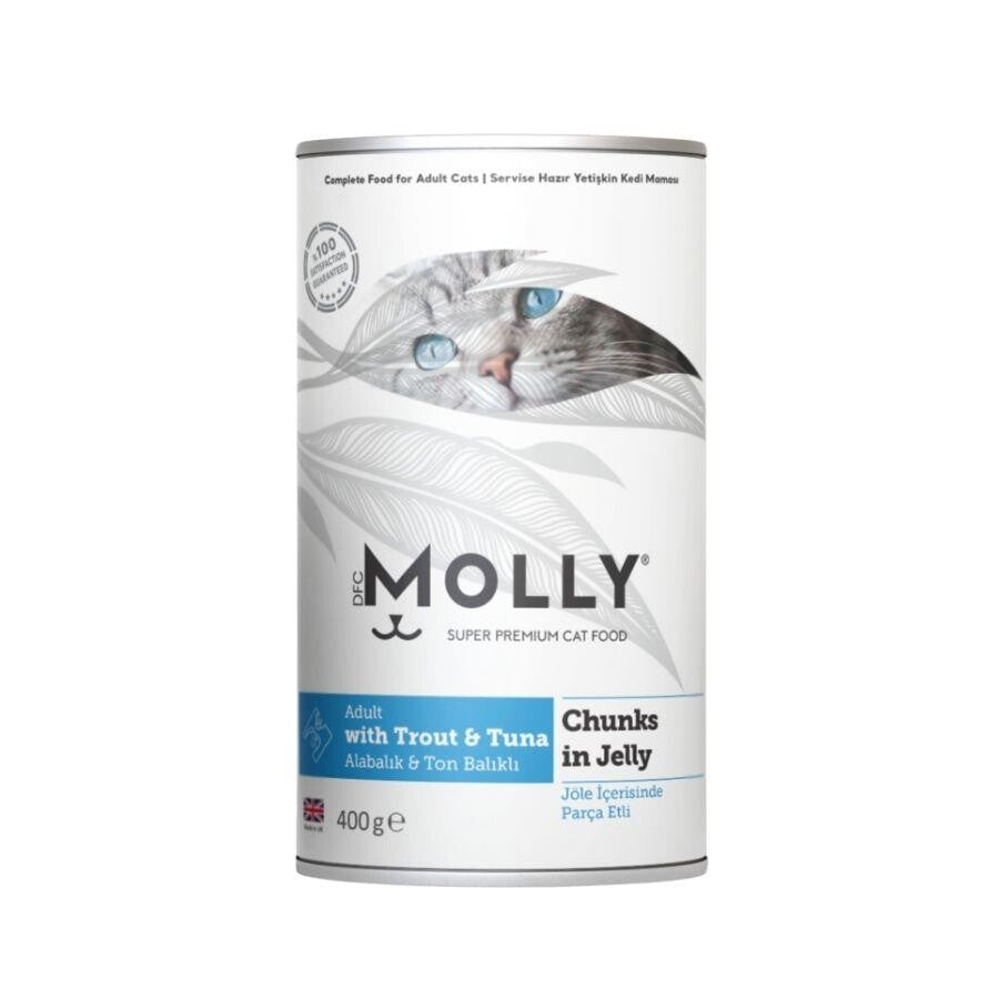 Molly Jöle İçinde Parça Alabalık Ve Ton Balıklı Yetişkin Kedi Konservesi 400 GR  | SRC: Barcode: 8680542870914