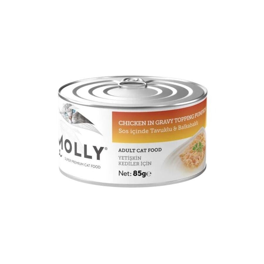 Molly Sos İçinde Tavuklu Ve Balkabaklı Tahılsız Yetişkin Kedi Konservesi 85 GR  | SRC: Barcode: 8680542871430