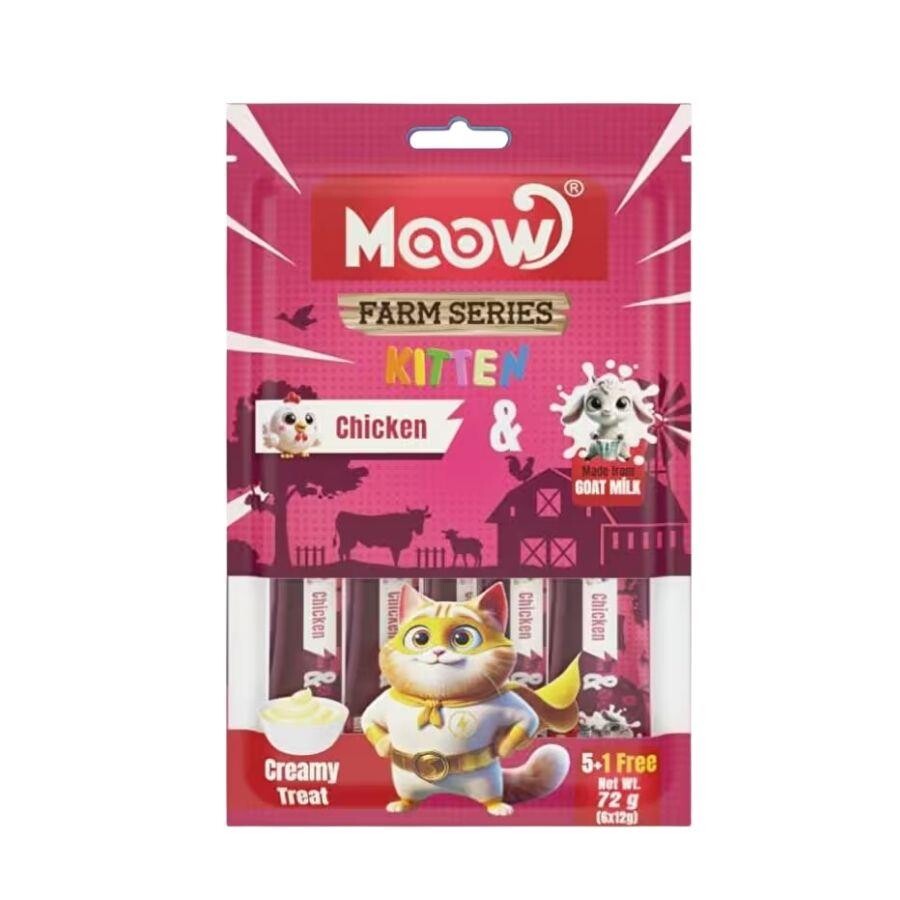 Moow Creamy Tavuklu Ve Keçi Sütlü Sıvı Krema Yavru Kedi Ödülü 6X12 GR  | SRC: Barcode: 8684862800033