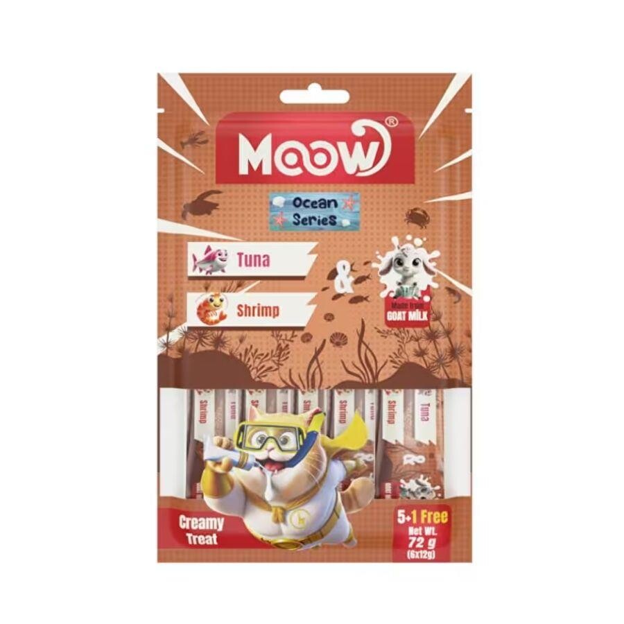 Moow Creamy Ton Balıklı Karidesli Ve Keçi Sütlü Sıvı Krema Kedi Ödülü 6X12 GR  | SRC: Barcode: 8684862800125