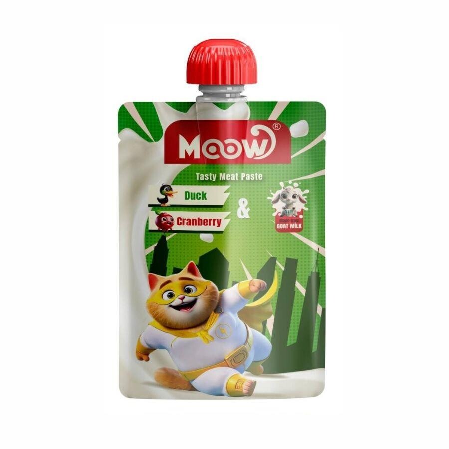 Moow Taze Ördekli Kızılcıklı Ve Keçi Sütlü Kedi Et Ezmesi 90 GR  | SRC: Barcode: 8684862800309