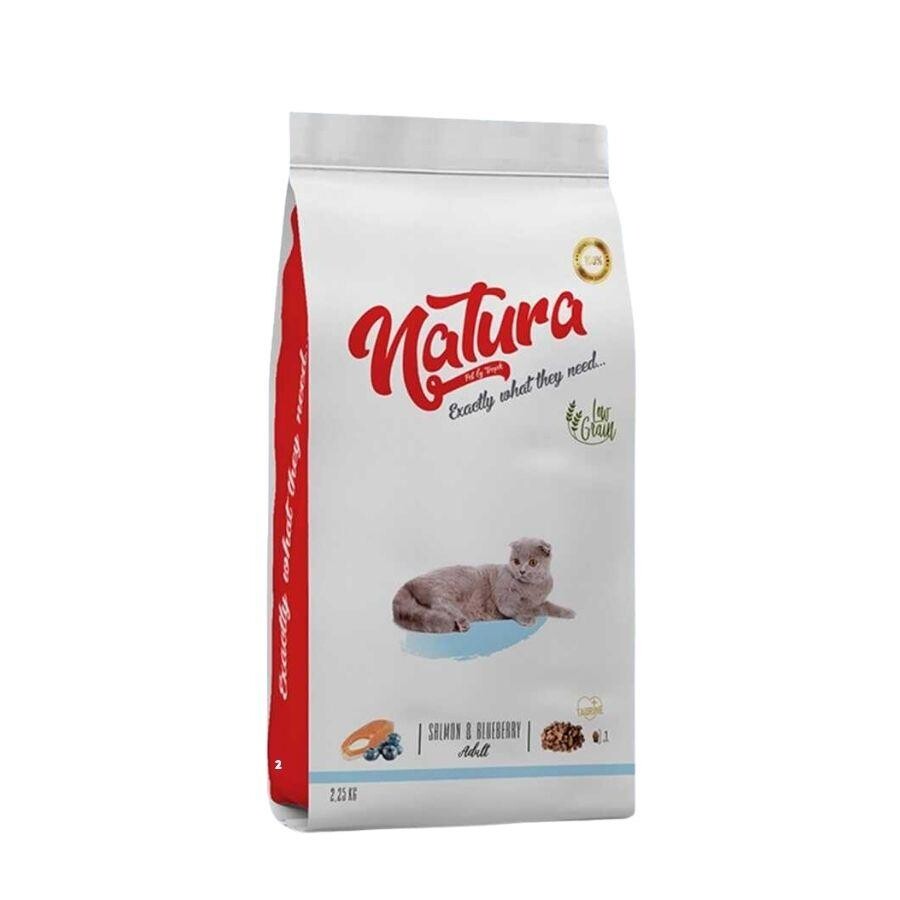 Natura Premium Somonlu Yaban Mersinli Düşük Tahıllı Yetişkin Kedi Maması 2.25 KG  | SRC: Barcode: 8682315520033