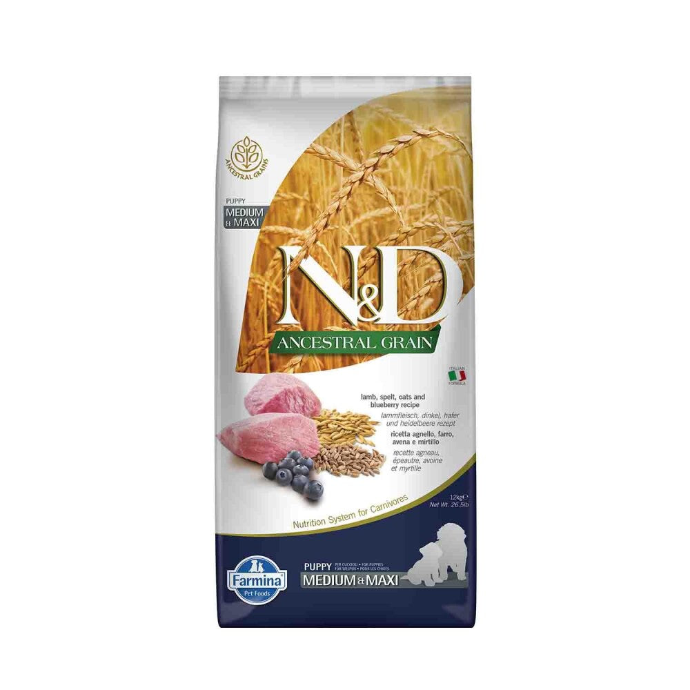 N&d Düşük Tahıllı Kuzu Etli Yaban Mersinli Orta Irk Yavru Köpek Maması 12 KG  | SRC: Barcode: 8010276033727