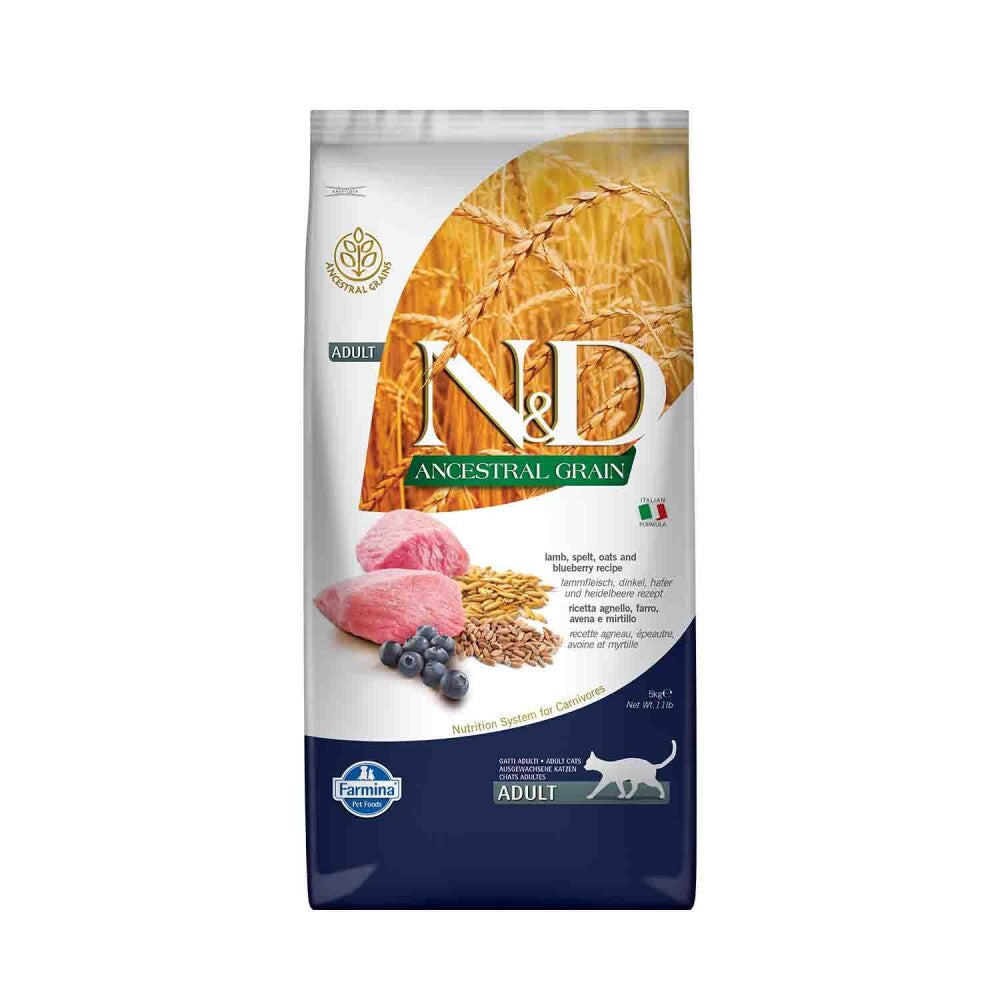 N&d Düşük Tahıllı Kuzu Etli Yaban Mersinli Yetişkin Kedi Maması 5 KG  | SRC: Barcode: 8010276032768
