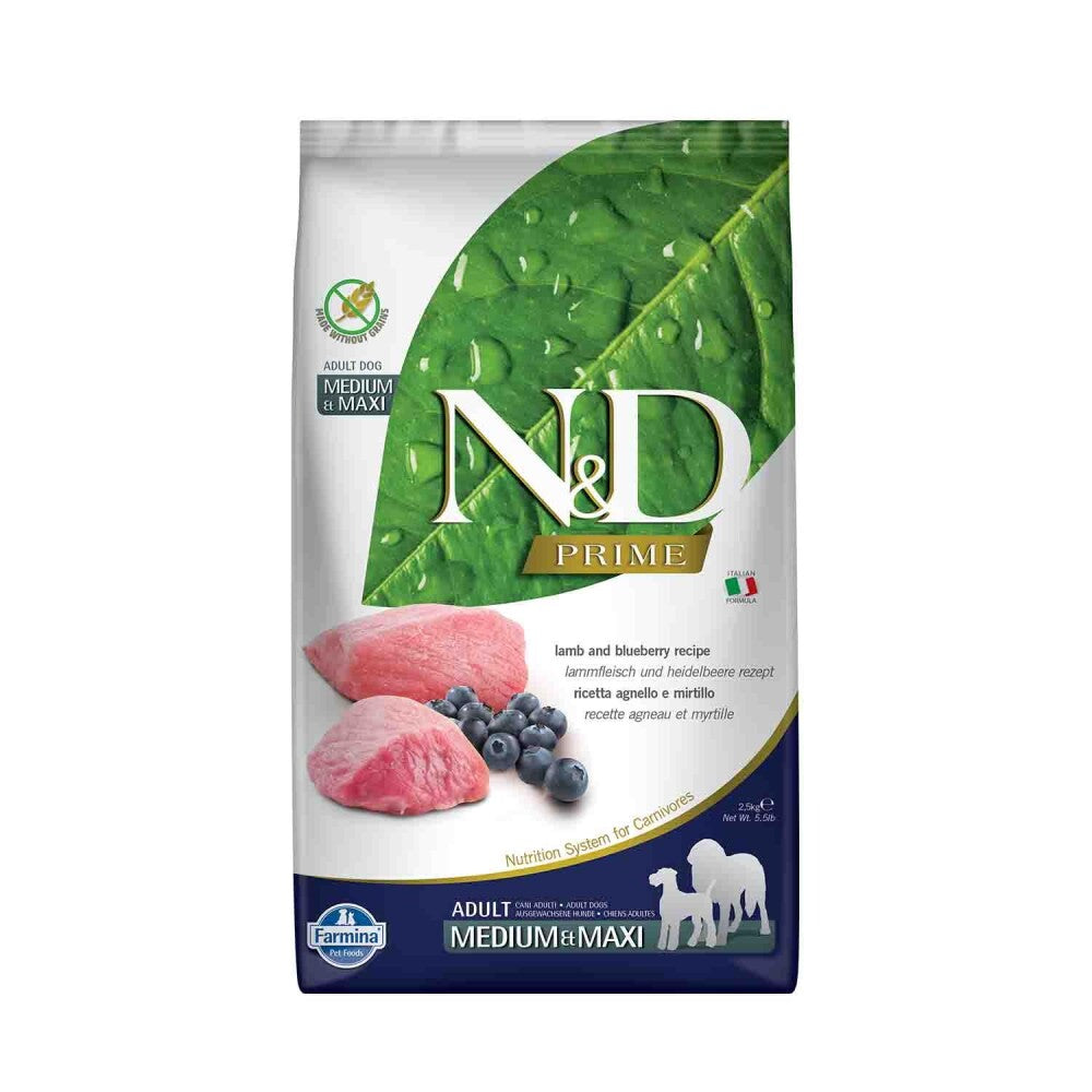 N&d Tahılsız Kuzu Etli Yaban Mersinli Orta Ve Büyük Irk Yetişkin Köpek Maması 2.5 KG  | SRC: Barcode: 8010276036643