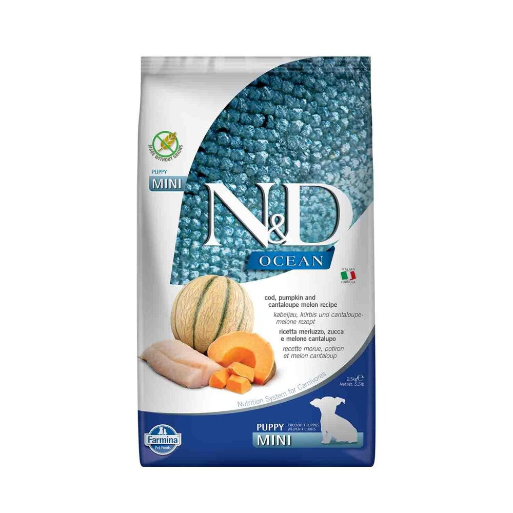 N&d Ocean Morina Balıklı Balkabaklı Ve Kavunlu Küçük Irk Yavru Köpek Maması 2.5 KG  | SRC: Barcode: 8010276038791