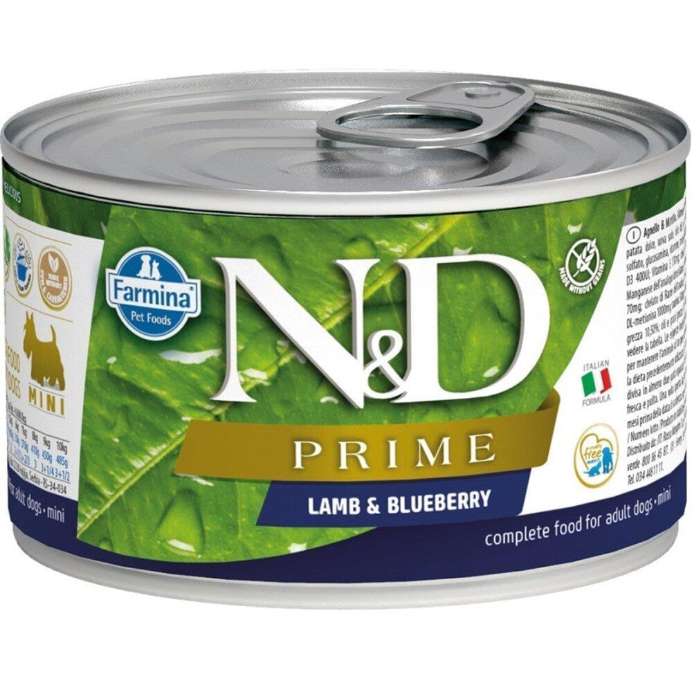 N&d Prime Mini Kuzu Etli Ve Yaban Mersinli Yetişkin Köpek Konservesi 140 GR  | SRC: Barcode: 8606014102284