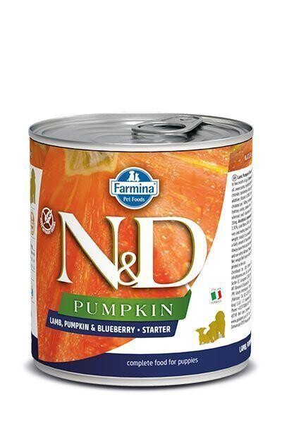 N&d Pumpkin Balkabaklı Tahılsız Kuzu Etli Ve Yaban Mersinli Starter Yavru Köpek Konservesi 285 GR  | SRC: Barcode: 8606014105698