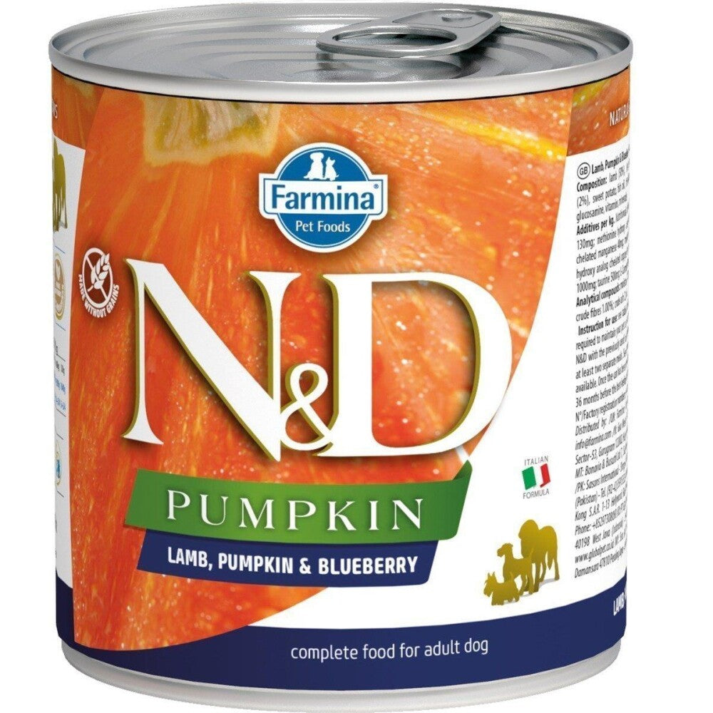 N&d Pumpkin Balkabaklı Tahılsız Kuzu Etli Ve Yaban Mersinli Yetişkin Köpek Konservesi 285 GR  | SRC: Barcode: 8606014102581