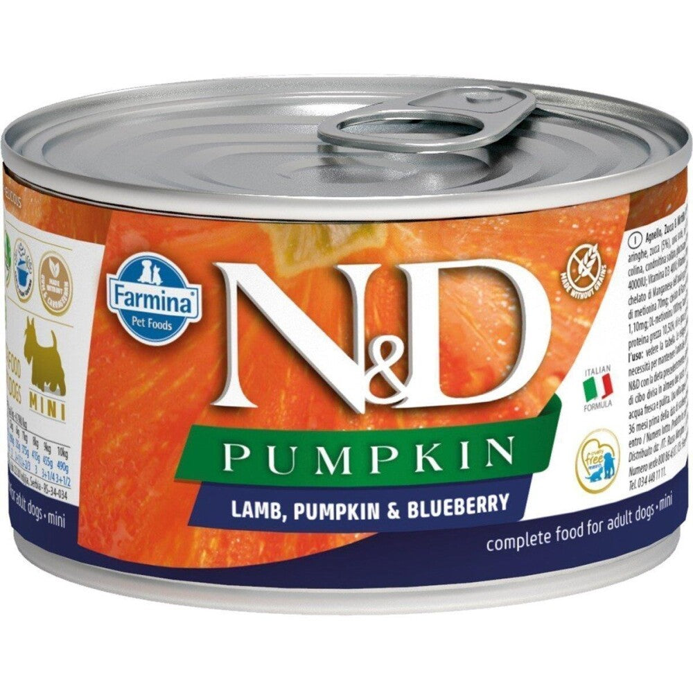 N&d Pumpkin Mini Balkabaklı Kuzu Etli Ve Yaban Mersini Yetişkin Köpek Konservesi 140 GR  | SRC: Barcode: 8606014102338