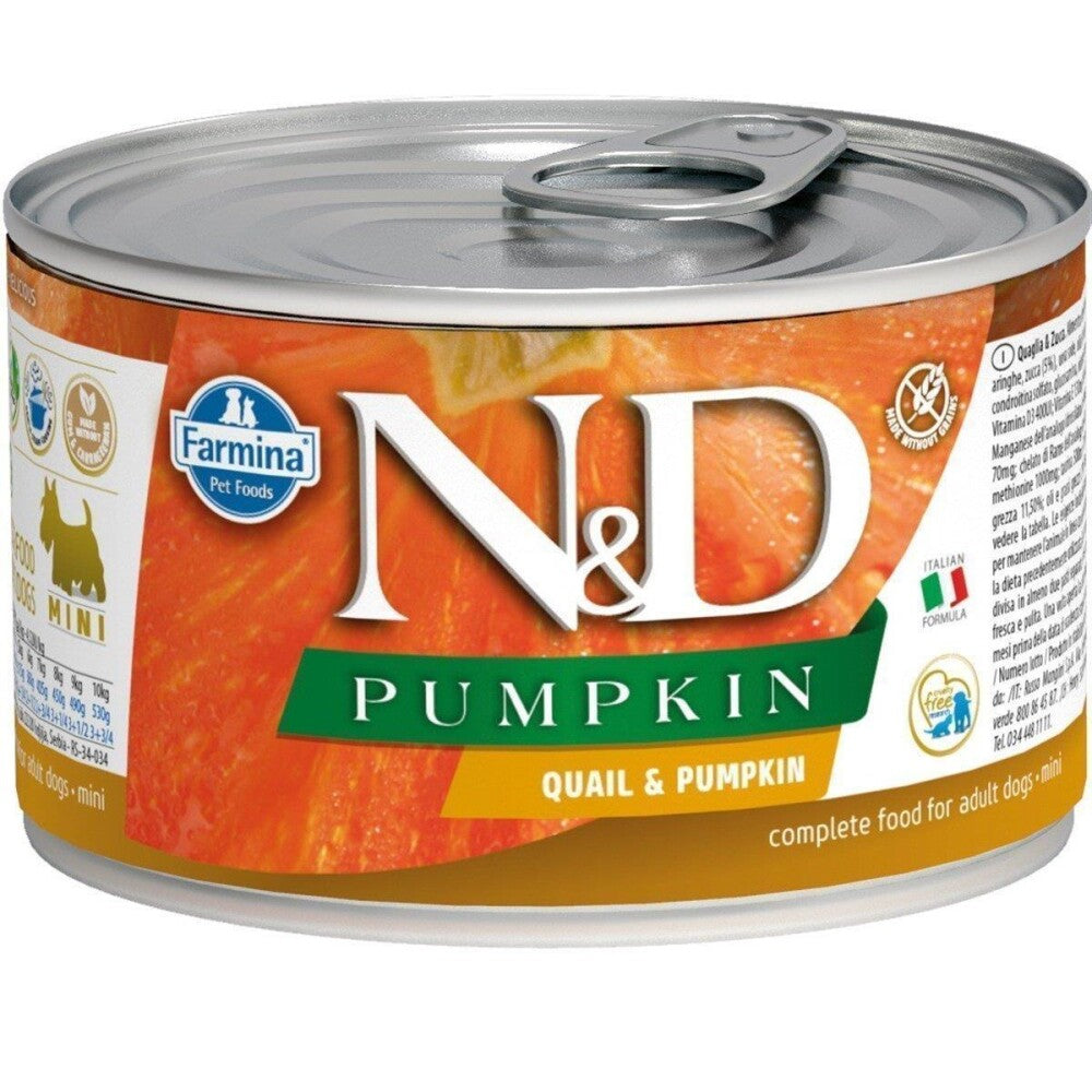 N&d Pumpkin Mini Balkabaklı Ve Bıldırcınlı Yetişkin Köpek Konservesi 140 GR  | SRC: Barcode: 8606014102345