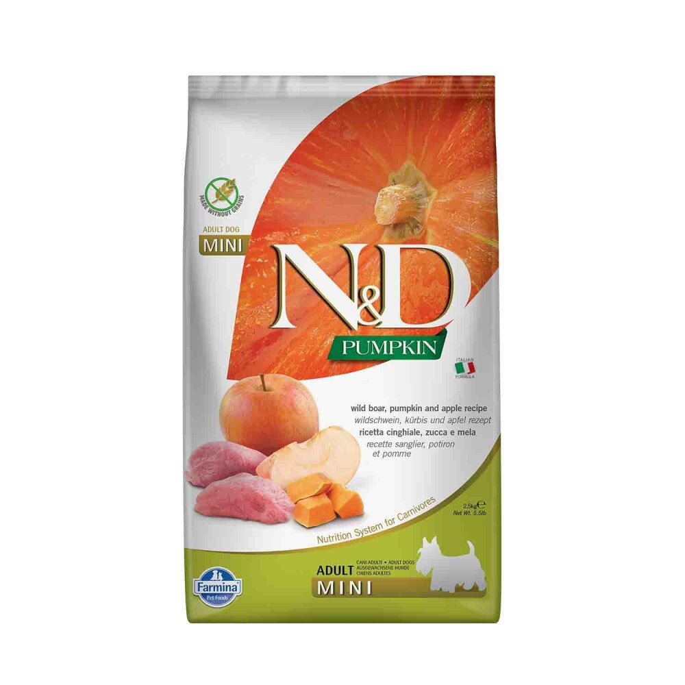 N&d Pumpkin Tahılsız Bal Kabaklı Yaban Domuzlu Elmalı Küçük Irk Yetişkin Köpek Maması 2.5 KG  | SRC: Barcode: 8010276033291