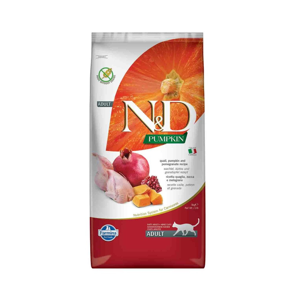 N&d Pumpkin Tahılsız Bıldırcın Etli Bal Kabaklı Ve Narlı Yetişkin Kedi Maması 5 KG  | SRC: Barcode: 8010276036124