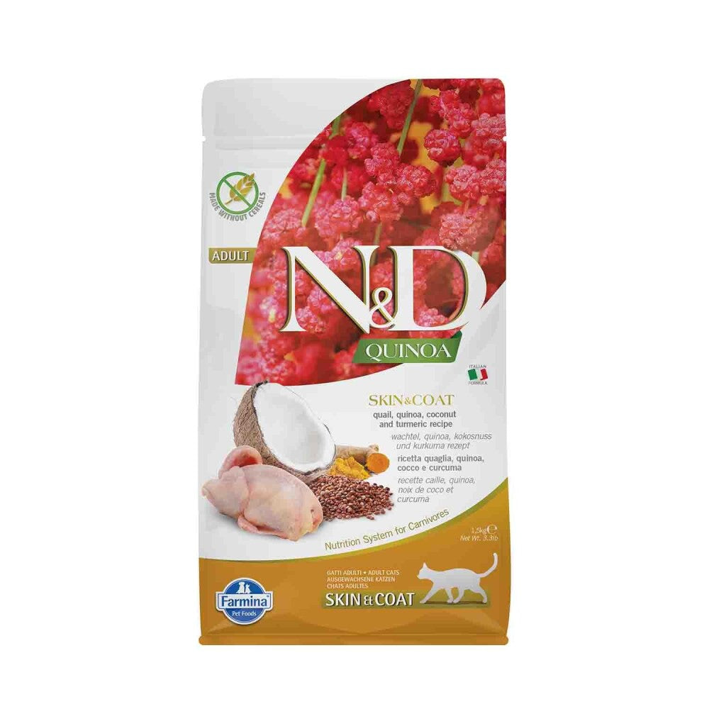 N&d Quinoa Skin & Coat Tahılsız Tüy Bakım Bıldırcın Yetişkin Kedi Maması 5 KG  | SRC: Barcode: 8010276036995