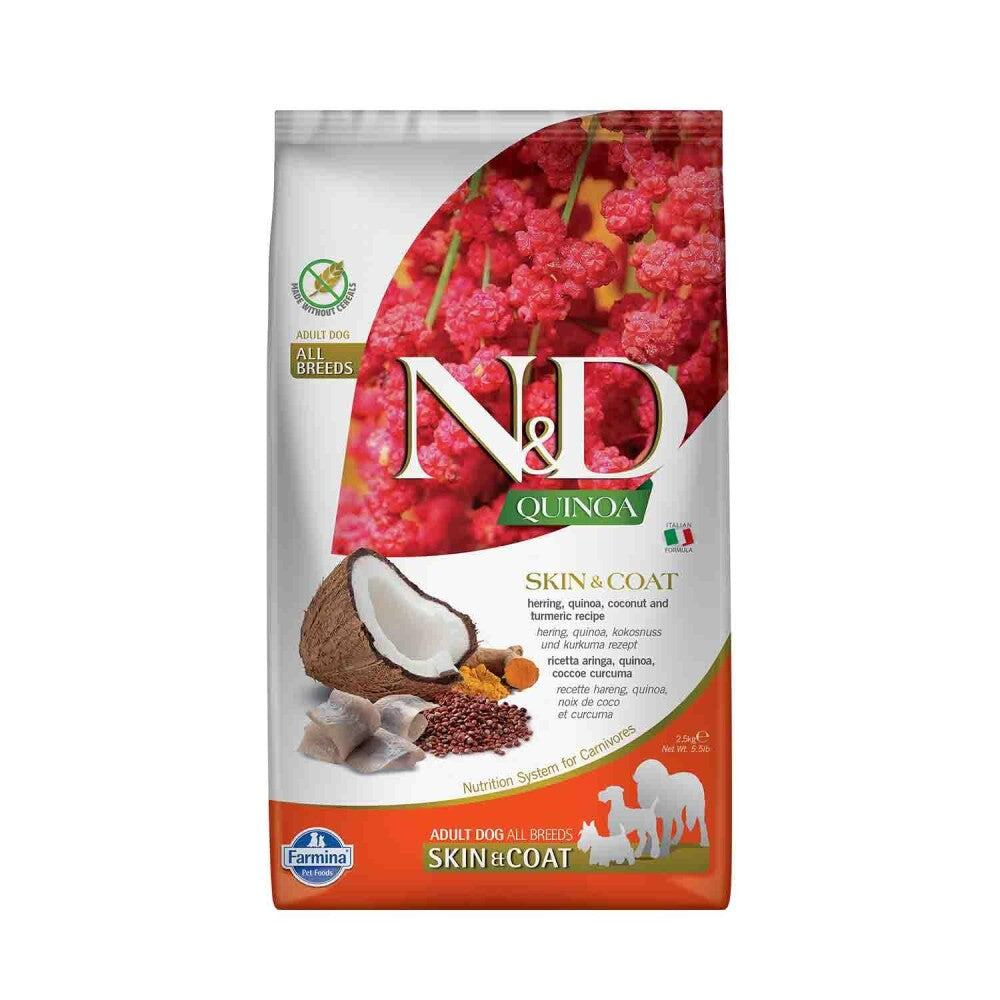 N&d Quinoa Skin & Coat Tahılsız Tüy Bakım Ringa Balıklı Yetişkin Köpek Maması 2.5 KG  | SRC: Barcode: 8010276035592