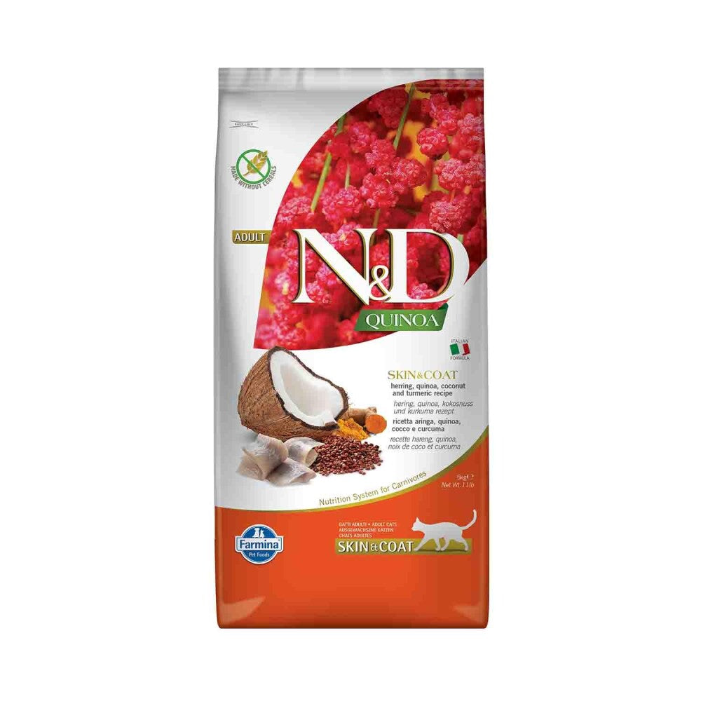 N&d Quinoa Tahılsız Skin & Coat Ringa Balıklı Yetişkin Kedi Maması 5 KG  | SRC: Barcode: 8010276036988