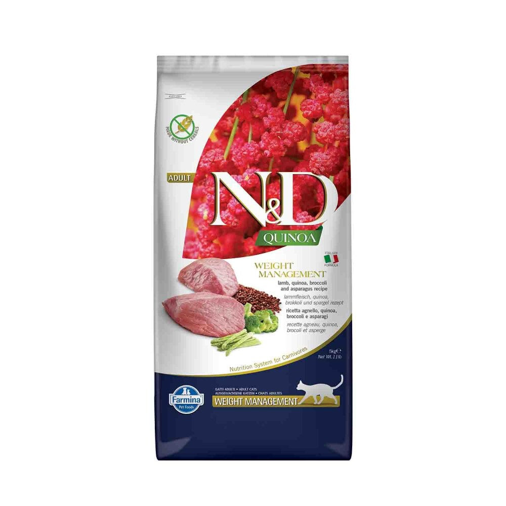 N&d Quinoa Weight Kilolu Kediler İçin Light Kuzu Etli Yetişkin Kedi Maması 5 KG  | SRC: Barcode: 8010276036964