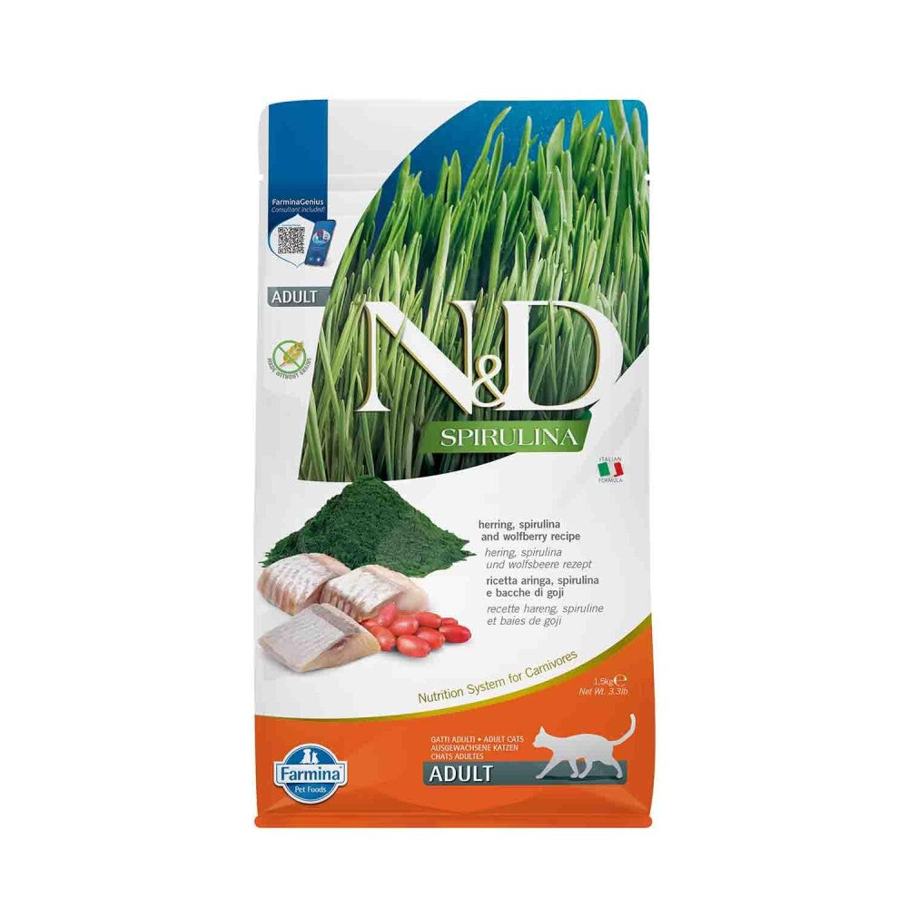 N&d Spirulina Ringa Balıklı Yetişkin Kedi Maması 1.5 KG  | SRC: Barcode: 8010276041135