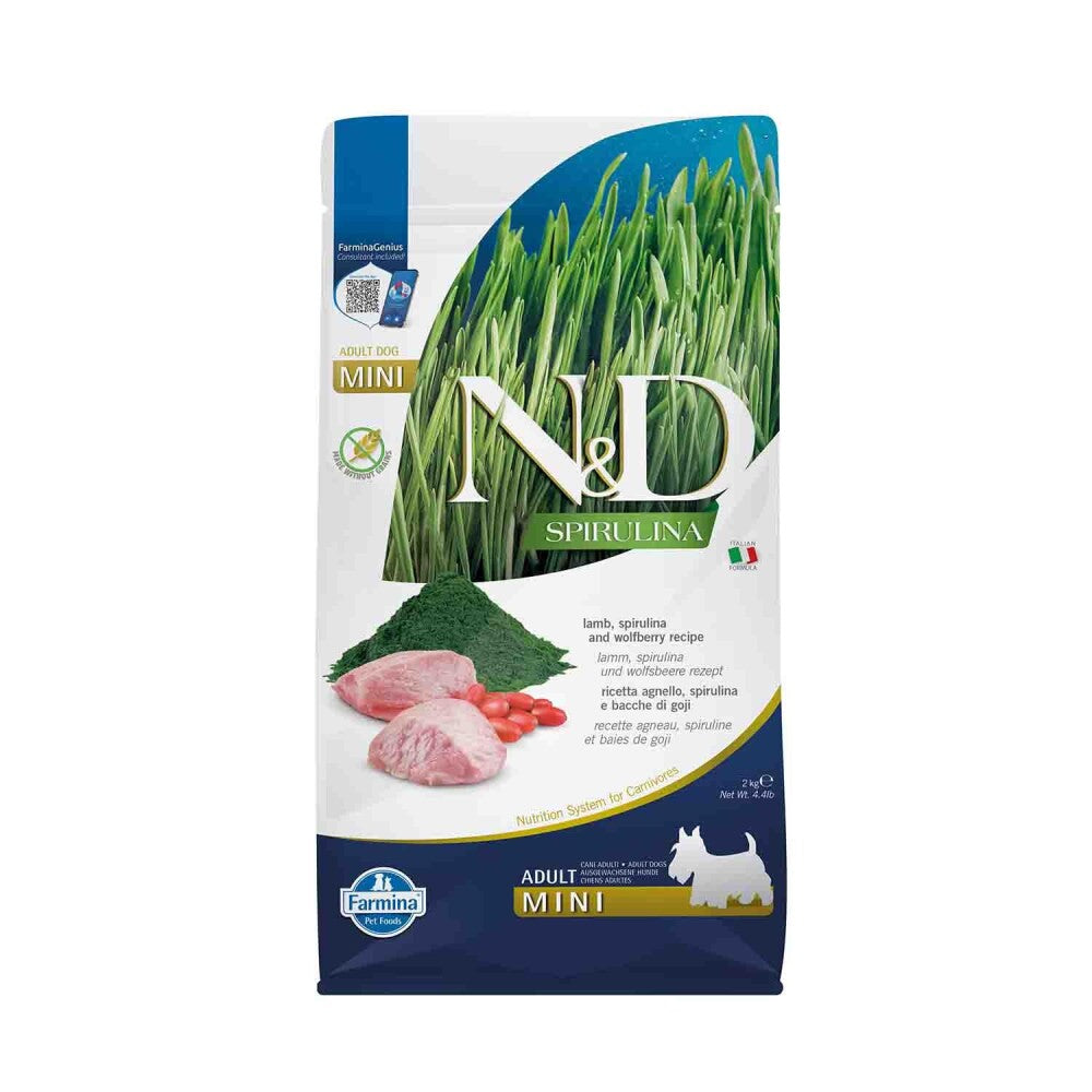 N&d Spirulina Takviyeli Tahılsız Kuzulu Küçük Irk Yetişkin Köpek Maması 2 KG  | SRC: Barcode: 8010276041067