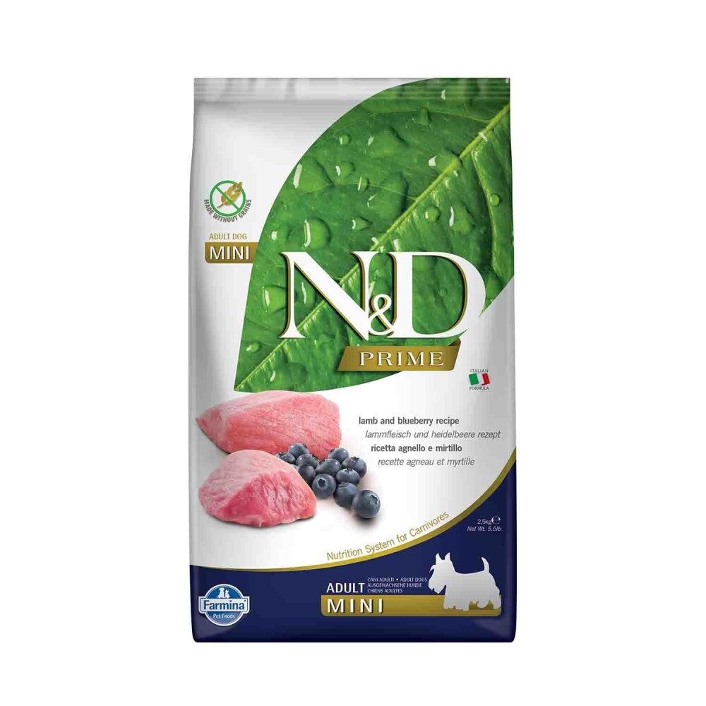 N&d Tahılsız Kuzu Etli Yaban Mersinli Küçük Irk Yetişkin Köpek Maması 2.5 KG  | SRC: Barcode: 8010276021816